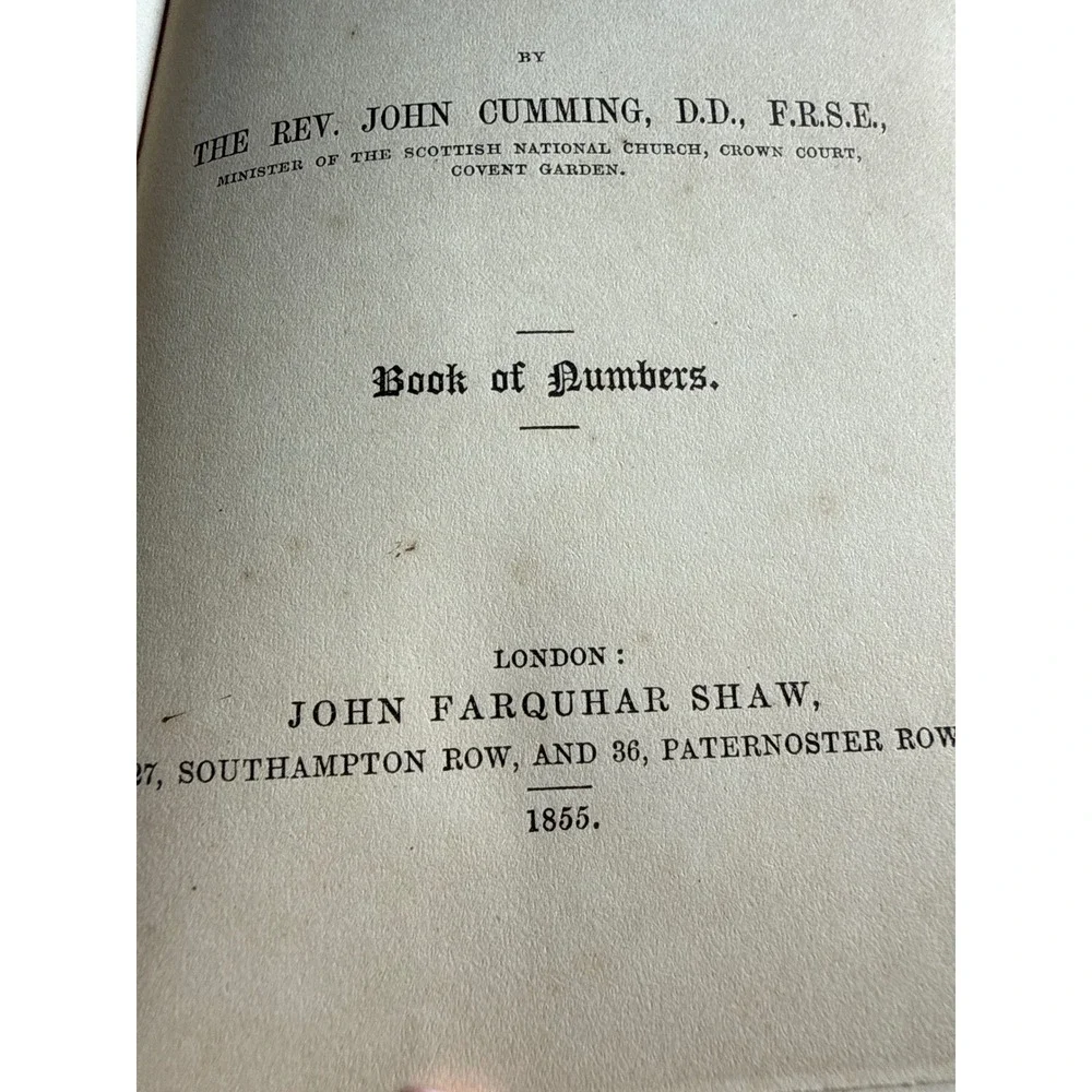 Sabbath Morning Readings Old Testament Book of Numbers John Cumming 1855 Antique - Picture 9 of 13